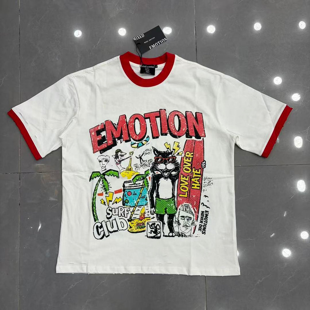 Mixed Emotion Contrast Trim Graphic Tee